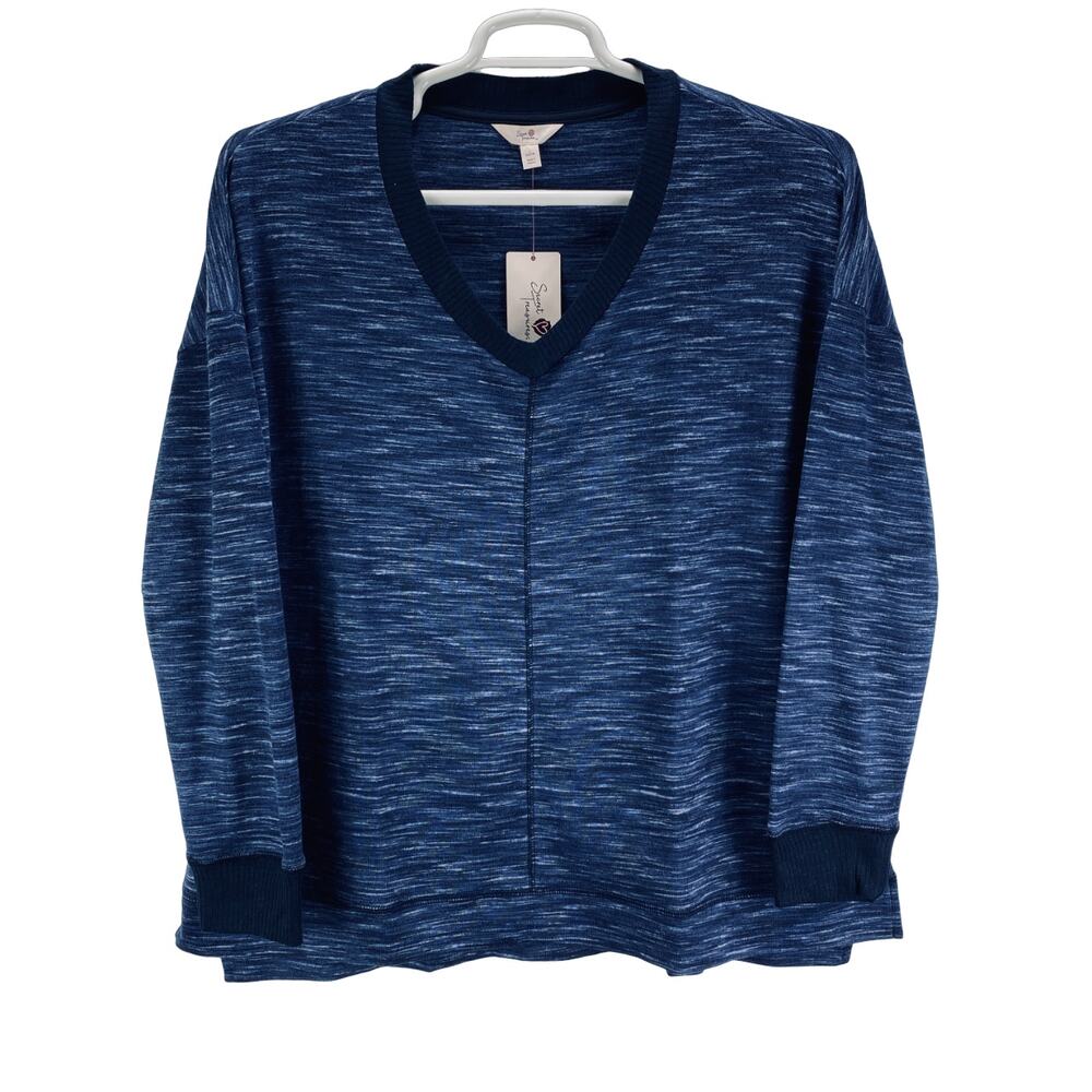 Secret Treasures Blue Polyester Rayon Spandex Long Sleeve Womens 12-14 L/G Shirt